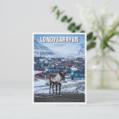Reindeer Longyearbyen Svalbard Norway ポストカード (スタンド正面)