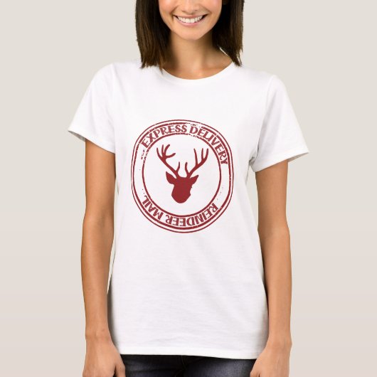 Reindeer Mail Postage Stamp Tシャツ (正面)