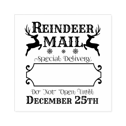 Reindeer Mail Special Delivery ラバースタンプ (インプリント)