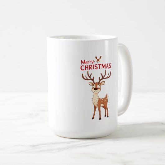 🎁Reindeer Merry Christmas Coffee Mug Gift ✨ コーヒーマグカップ (正面右)