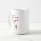 🎁Reindeer Merry Christmas Coffee Mug Gift ✨ コーヒーマグカップ (正面左)