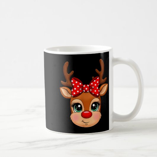 Reindeer Merry Christmas Girl Boy Kids コーヒーマグカップ (右)