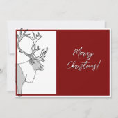 Reindeer Merry Christmas Plaid Customizable カード (正面)