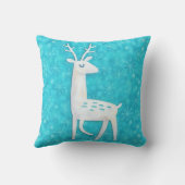 Reindeer Modern and Retro Art Throw Pillow クッション (裏面)