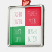 REINDEER NAMESプレミアムスクエアオーナメント メタルオーナメント (左)