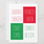 REINDEER NAMES 6.5x8.75フラットカード シーズンカード (正面)
