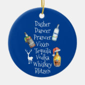 Reindeer names Alcohol Tequila Vodka Christmas セラミックオーナメント (正面)