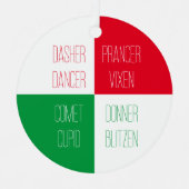 REINDEER NAMES Metal Circleオーナメント メタルオーナメント (正面)