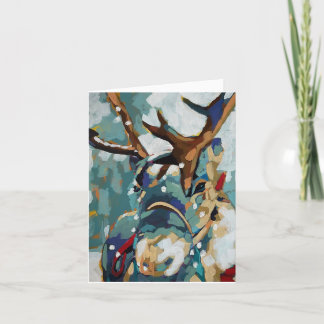 Reindeer Original Painting Holiday Card カード