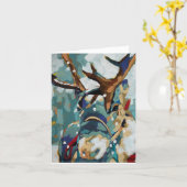 Reindeer Original Painting Holiday Card カード (黄色い花)