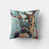 Reindeer Painting - Holiday Decor and Gifts クッション (裏面)