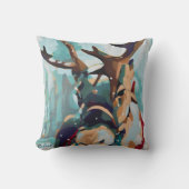 Reindeer Painting - Holiday Decor and Gifts クッション (正面)