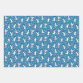 Reindeer Party - Green Blue Red Christmas ラッピングペーパーシート (正面)