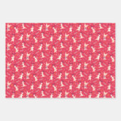 Reindeer Party - Green Blue Red Christmas ラッピングペーパーシート (正面3)