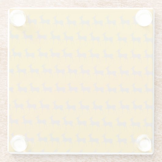 Reindeer Pattern Glass Coaster (Set) Luxury ガラスコースター (裏面)