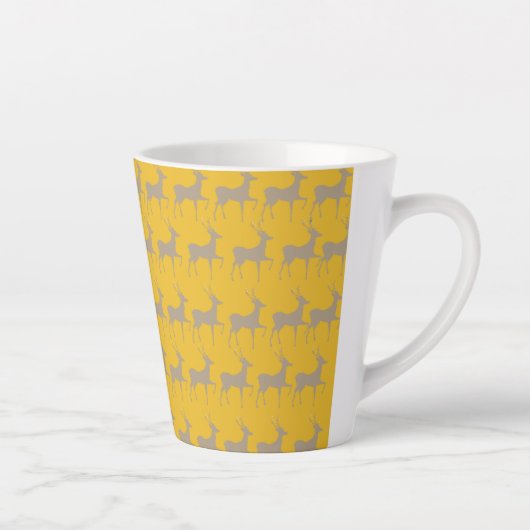 Reindeer Pattern Latte Mug - Mustard Yellow Christ カフェラテマグ (右)