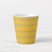 Reindeer Pattern Latte Mug - Mustard Yellow Christ カフェラテマグ (正面)