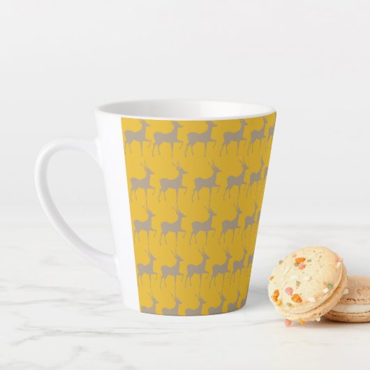 Reindeer Pattern Latte Mug - Mustard Yellow Christ カフェラテマグ (インサイチュ)