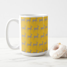 Reindeer Pattern Mug - Mustard Yellow Christmas  コーヒーマグカップ