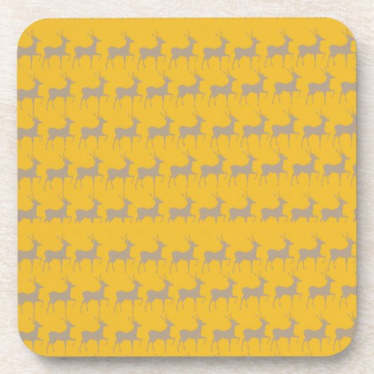 Reindeer Pattern Plastic Coaster (Set) コースター (正面)