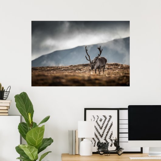 Reindeer Photo ポスター (ホームオフィス)