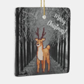 Reindeer, pixelart Merry Christmas, Pixel Art  セラミックオーナメント (右)
