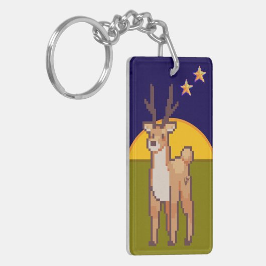 Reindeer, Pixelart, Pixel Art  キーホルダー (正面左)