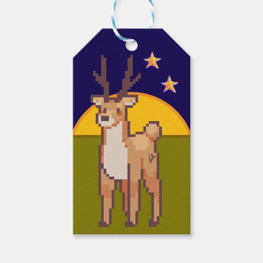 Reindeer, Pixelart, Pixel, Art  ギフトタグ (正面)