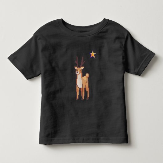 Reindeer, pixelart, pixel art トドラーTシャツ (正面)