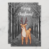 Reindeer, pixelart, Pixel Art Merry Christmas  シーズンカード (正面/裏面)