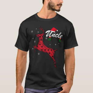 Reindeer Plaid Holiday Family叔父さんのクリスマス Tシャツ