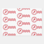 Reindeer Postage Christmas  ラッピングペーパーシート (正面3)