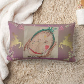 Reindeer Purple w/Photo Throw Pillow ランバークッション (ブランケット)