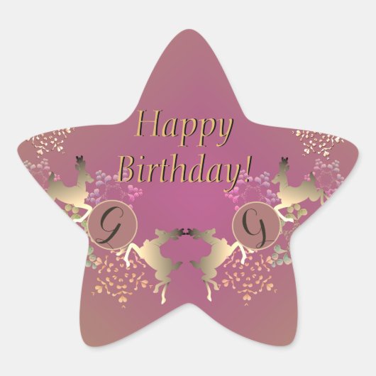 Reindeer Purple Your Textステッカー 星シール (正面)