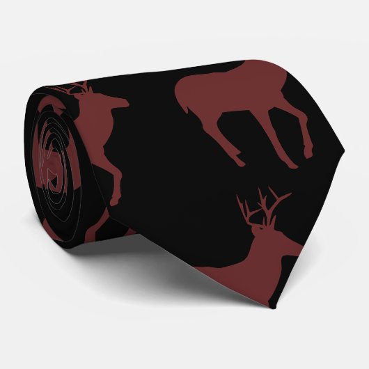 Reindeer Repeat Shirt Suit Accessory Black Tie  ネクタイ (ロール)