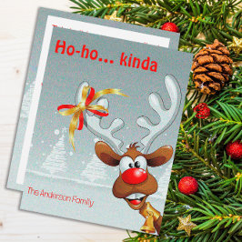 Reindeer Rudolph christmas fun wishes Postcard シーズンカード