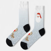 Reindeer Rudolph Red Nose Santa Crew Socks ソックス (左)