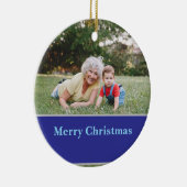 Reindeer Silhouette Christmas Greeting and Photo  セラミックオーナメント (右)