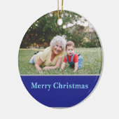 Reindeer Silhouette Christmas Greeting and Photo  セラミックオーナメント (左)