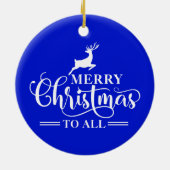 Reindeer Silhouette Christmas Greeting and Photo  セラミックオーナメント (裏面)