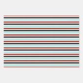 Reindeer Sleigh Chrismas Pine Trees ラッピングペーパーシート (正面3)