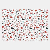 Reindeer Sleigh Chrismas Pine Trees ラッピングペーパーシート (正面)