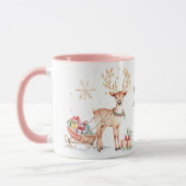 Reindeer Sleigh Christmas Mug マグカップ (左)