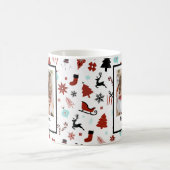 Reindeer Sleigh Christmas Pine Trees コーヒーマグカップ (中央)