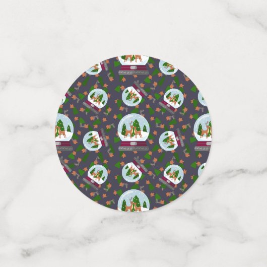 Reindeer Snow Globes コンフェッティ (スモール正面)