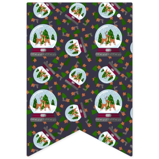 Reindeer Snow Globes バンティングフラッグ (第2の旗)