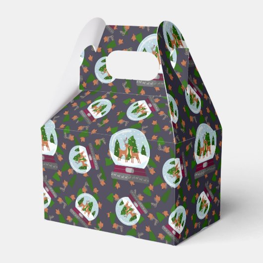 Reindeer Snow Globes フェイバーボックス (正面サイド)