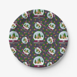 Reindeer Snow Globes ペーパープレート