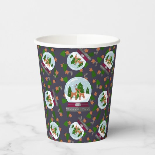 Reindeer Snow Globes 紙コップ (左)
