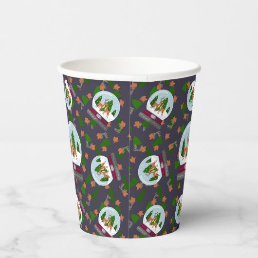 Reindeer Snow Globes 紙コップ (右)